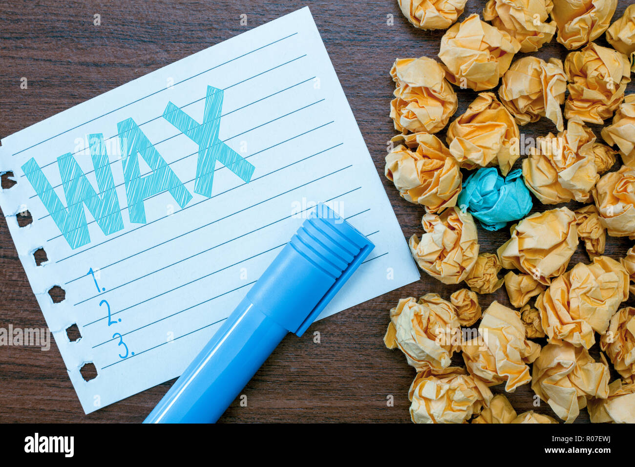 Handwriting text writing Wax. Concept meaning Removing unwanted hair using sticky substance secreted by honeybee Stock Photo - Alamy Handwriting text writing Wax. Concept meaning Removing unwanted hair using sticky substance secreted by honeybee Stock Photo - Alamy