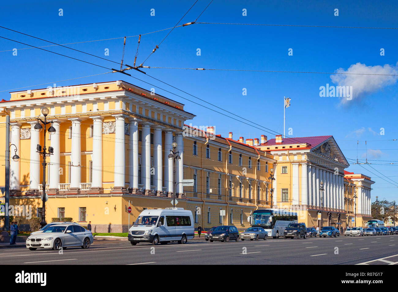 18 September 2018: St Petersburg, Russia - The Admiralty, headquarters of the Russian Navy. Stock Photo