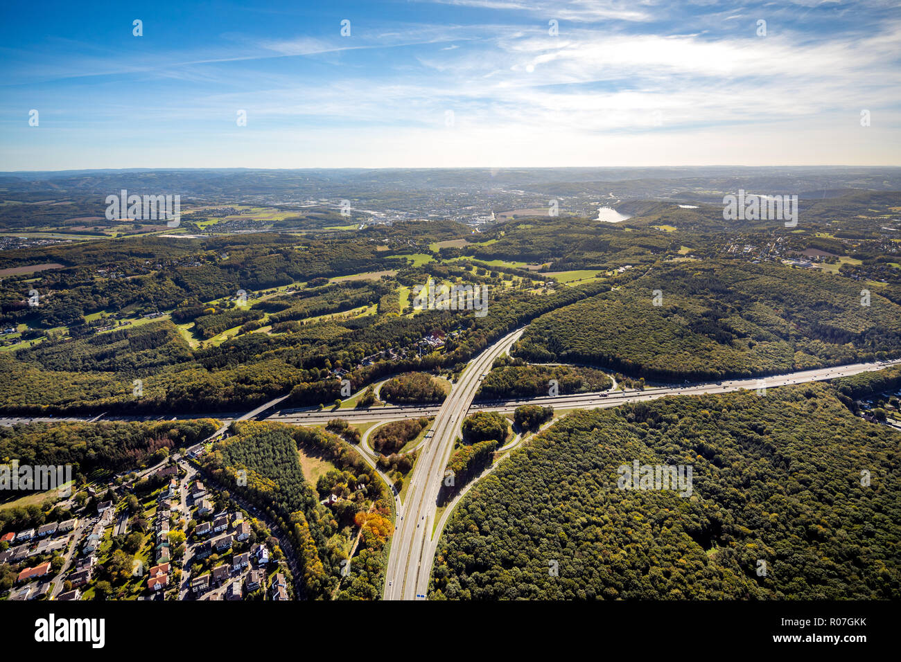 Aerial View Westhover Cross A45 A1 Ruhr Area North Rhine