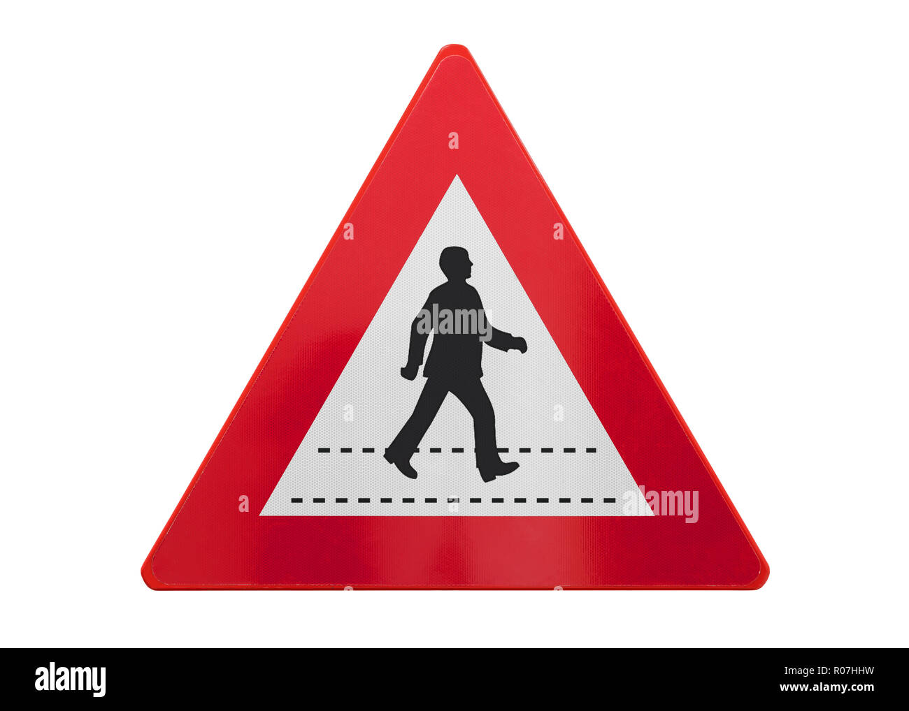 Traffic sign isolated - Pedestrian crossing - On white Stock Photo - Alamy