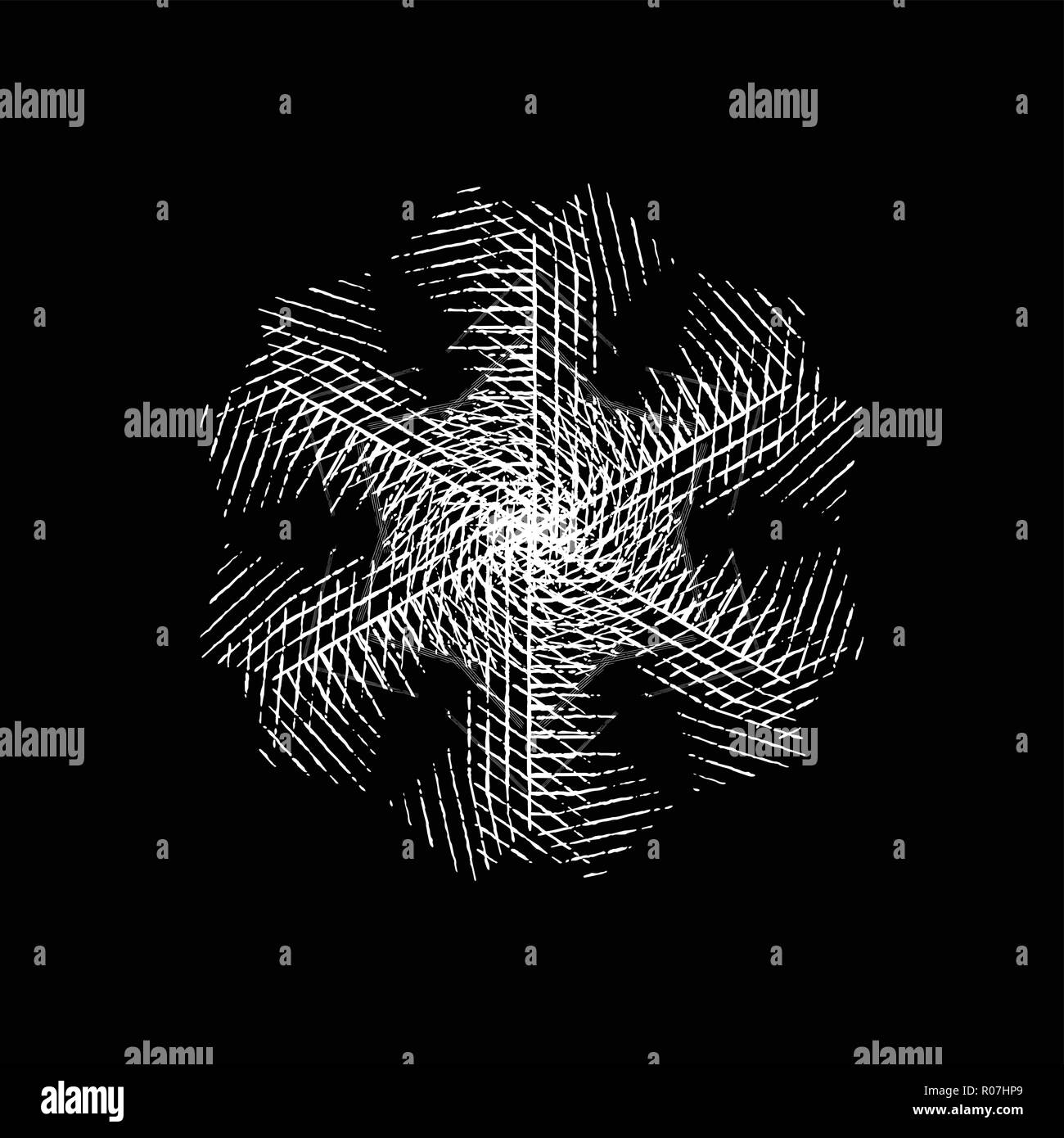 Grunge Isolate Snowflake Stock Vector
