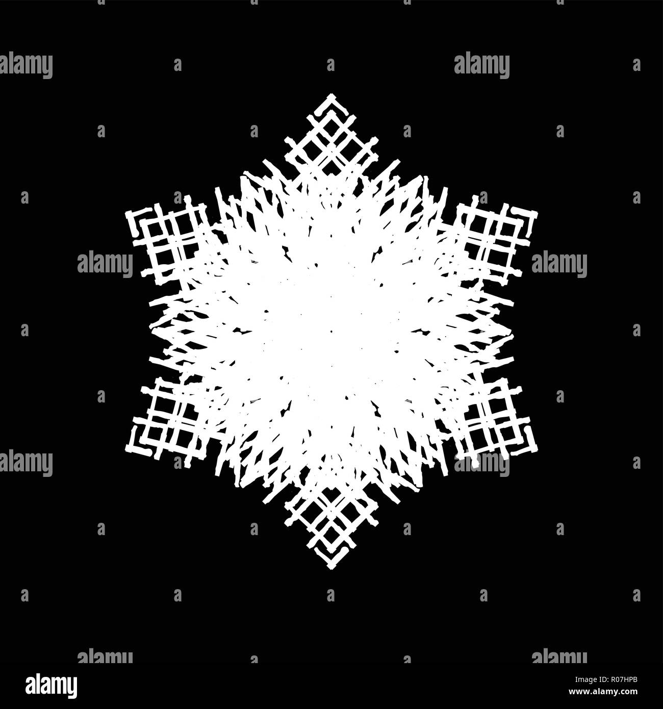 Grunge Isolate Snowflake Stock Vector