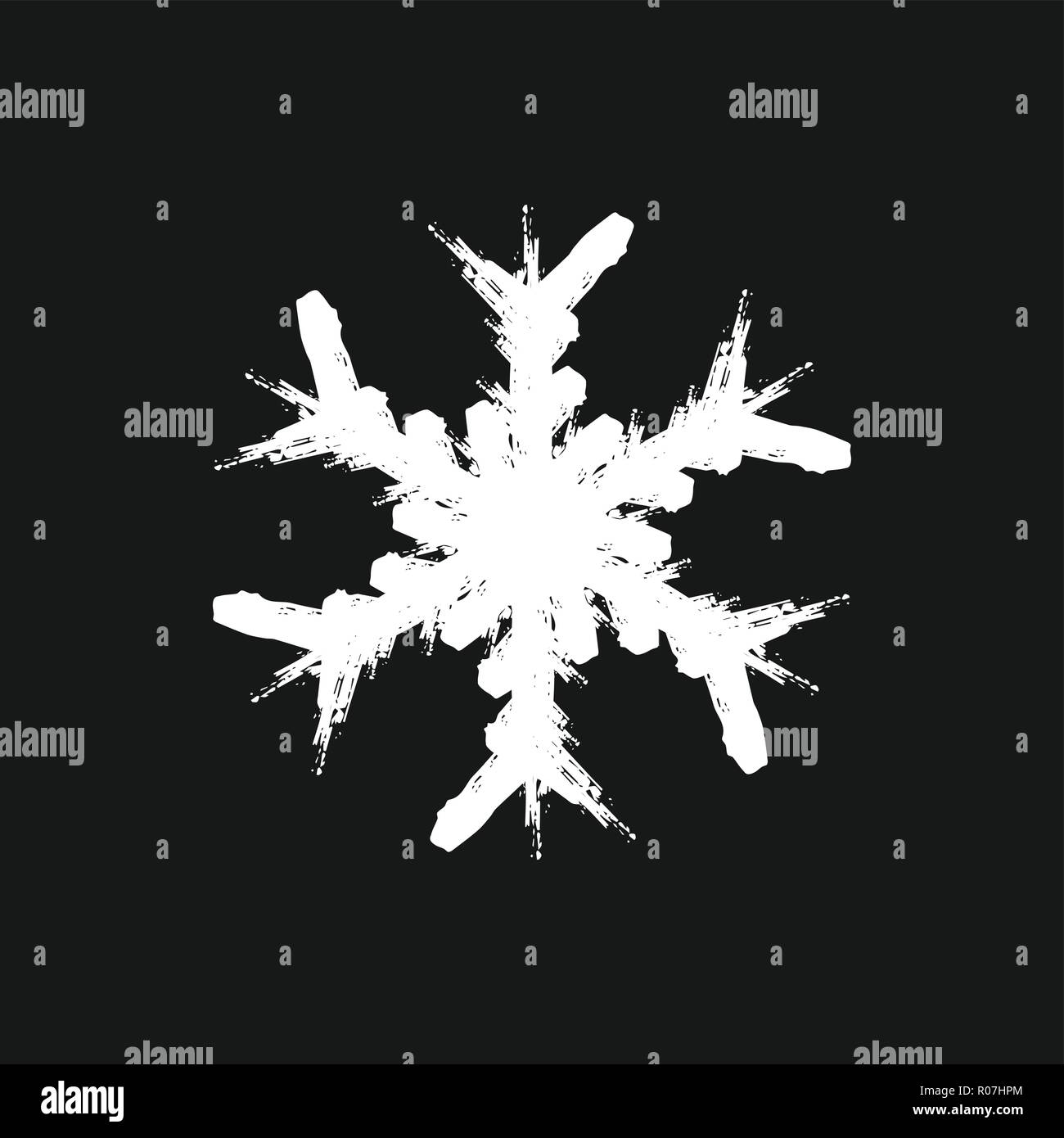 Grunge Isolate Snowflake Stock Vector