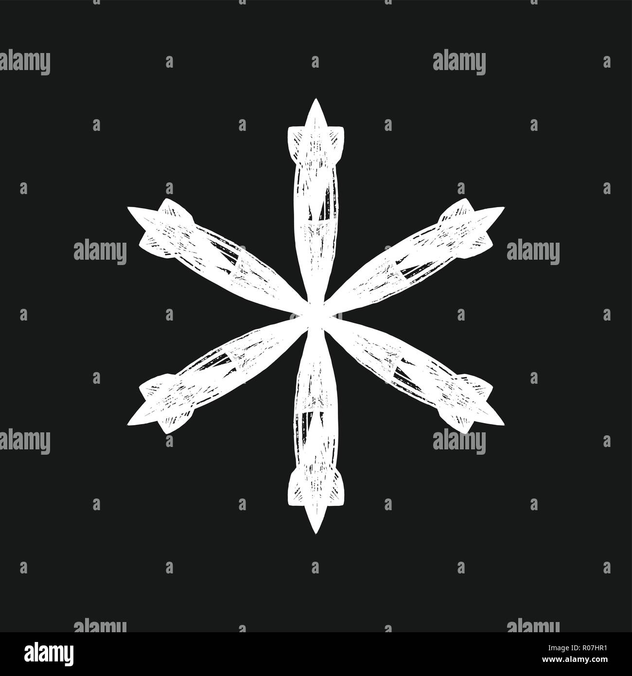 Grunge Isolate Snowflake Stock Vector