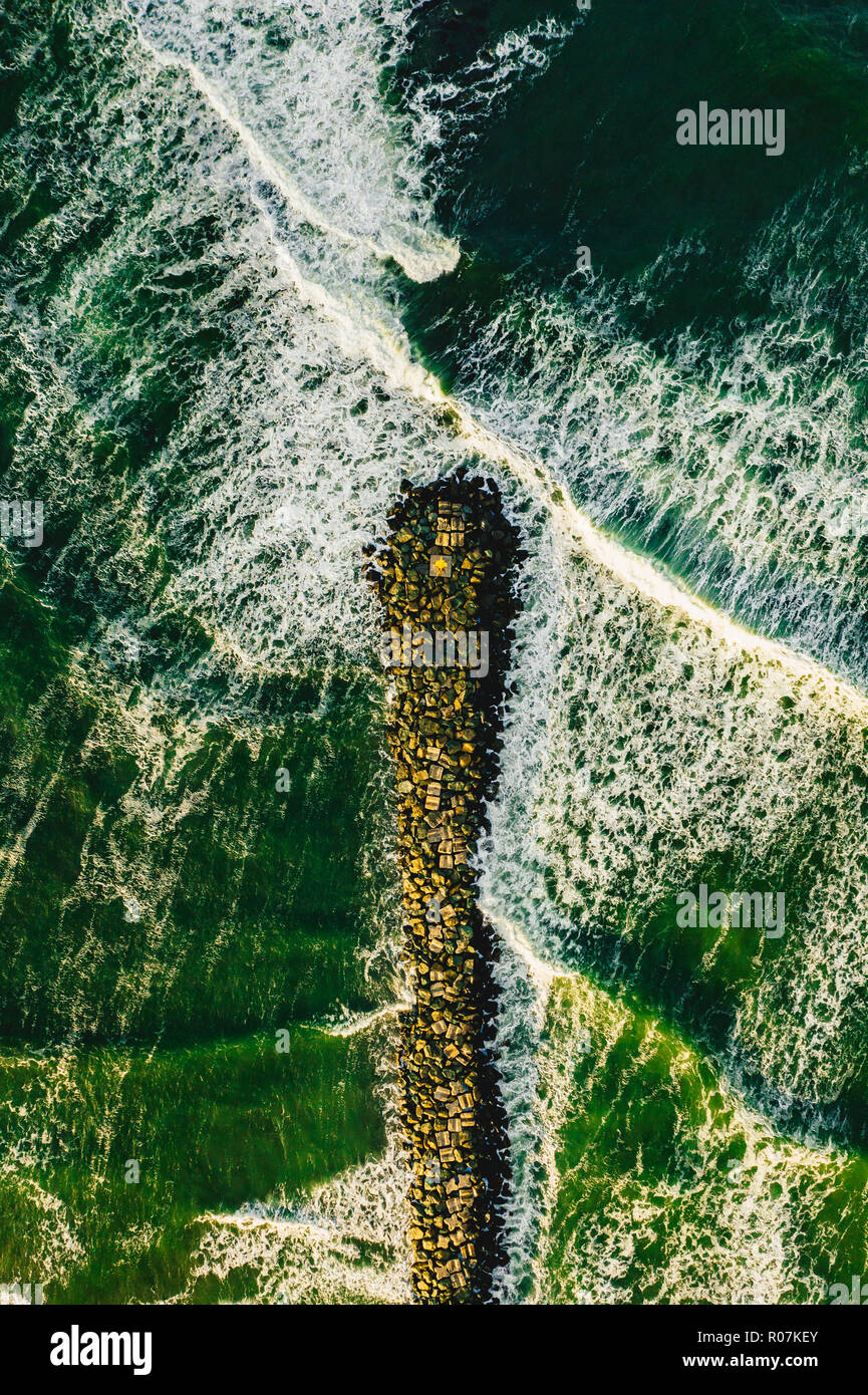 Splashing waves seen from above Stock Photo