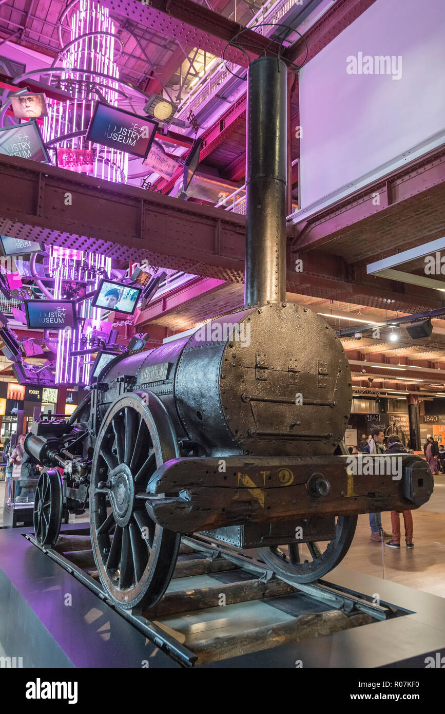 Stephenson's Rocket steam engine at the Manchester Museum of Science