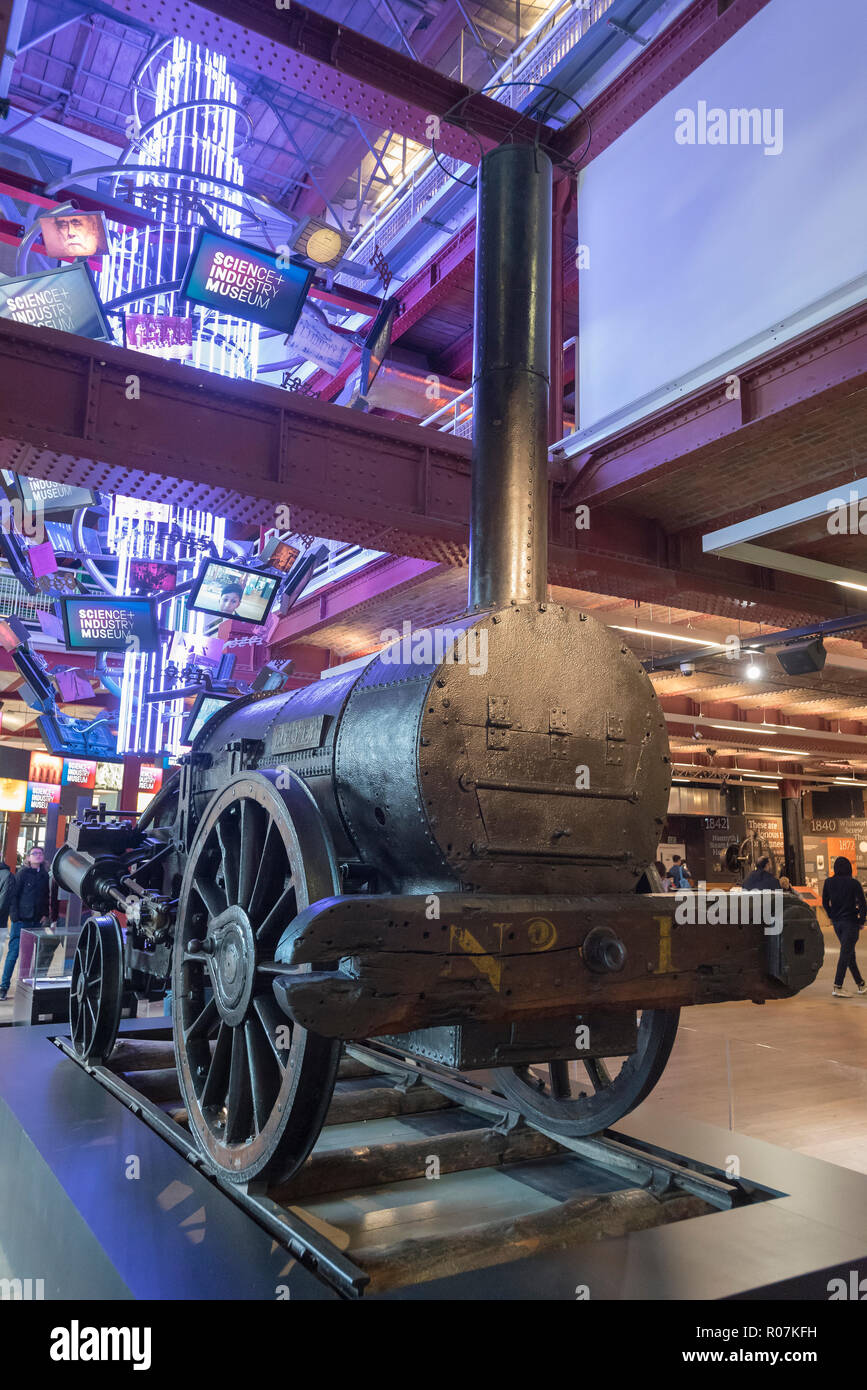 Stephenson's Rocket steam engine at the Manchester Museum of Science