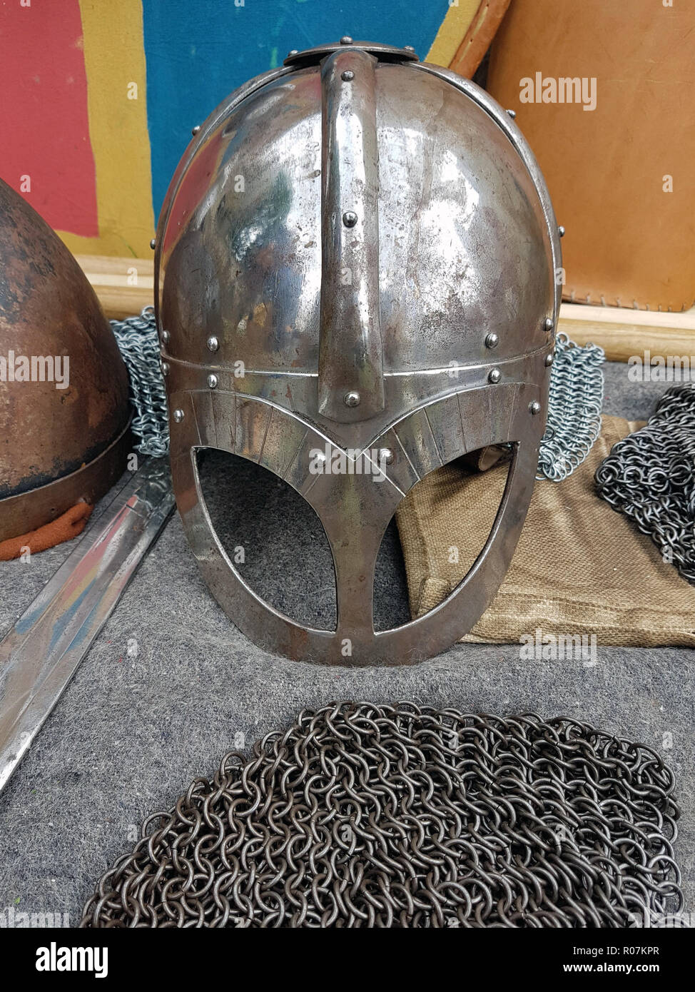 A Viking helmet. Stock Photo