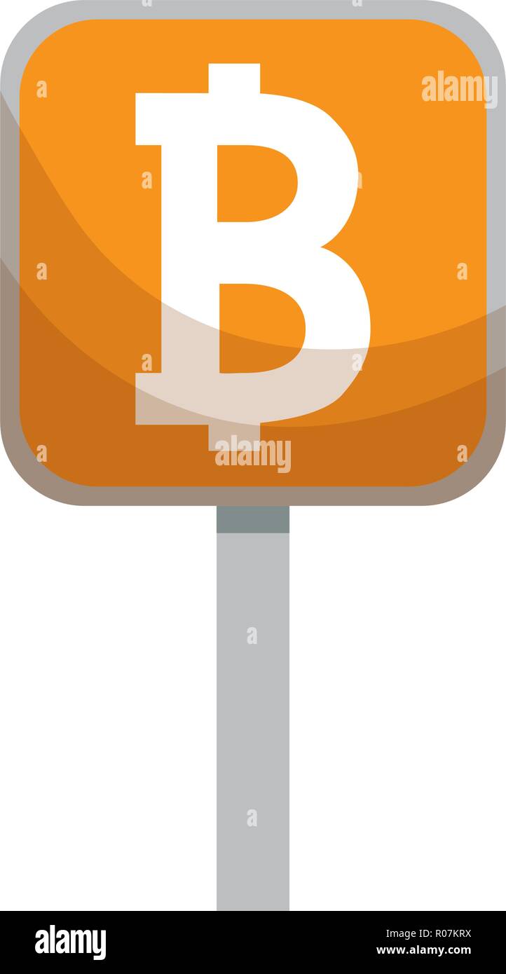 signal with bitcoin symbol vector illustration design Stock Vector