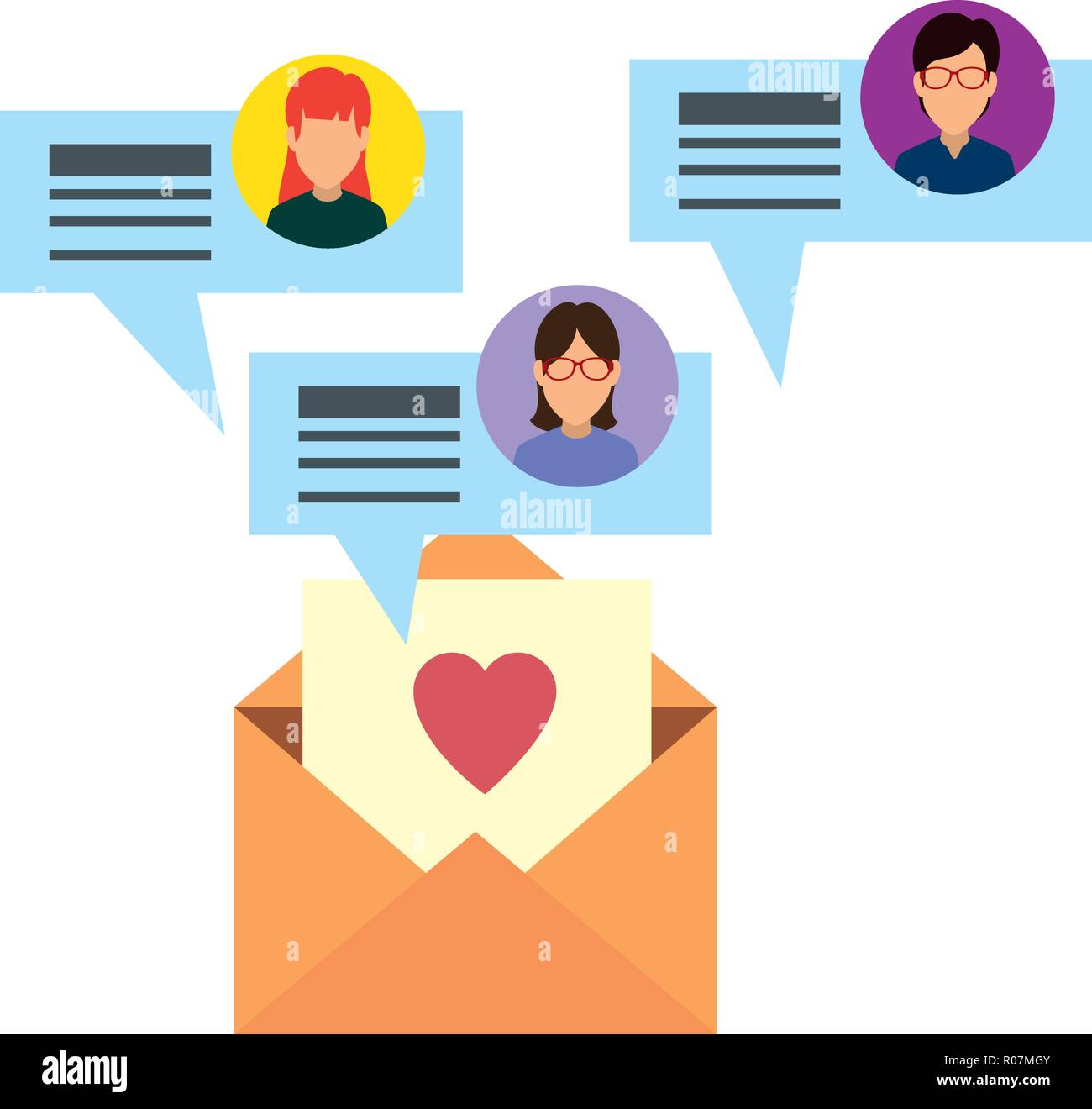 envelope mail with social media icons Stock Vector Image & Art - Alamy