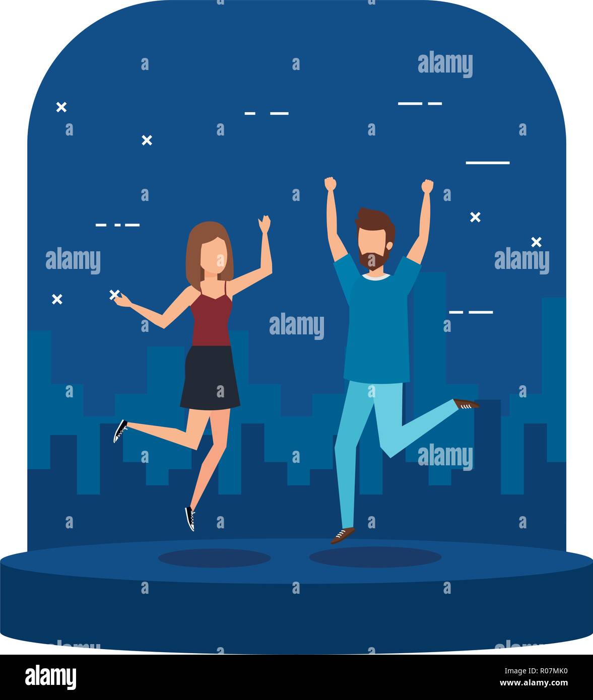 young couple celebrating characters Stock Vector Image & Art - Alamy