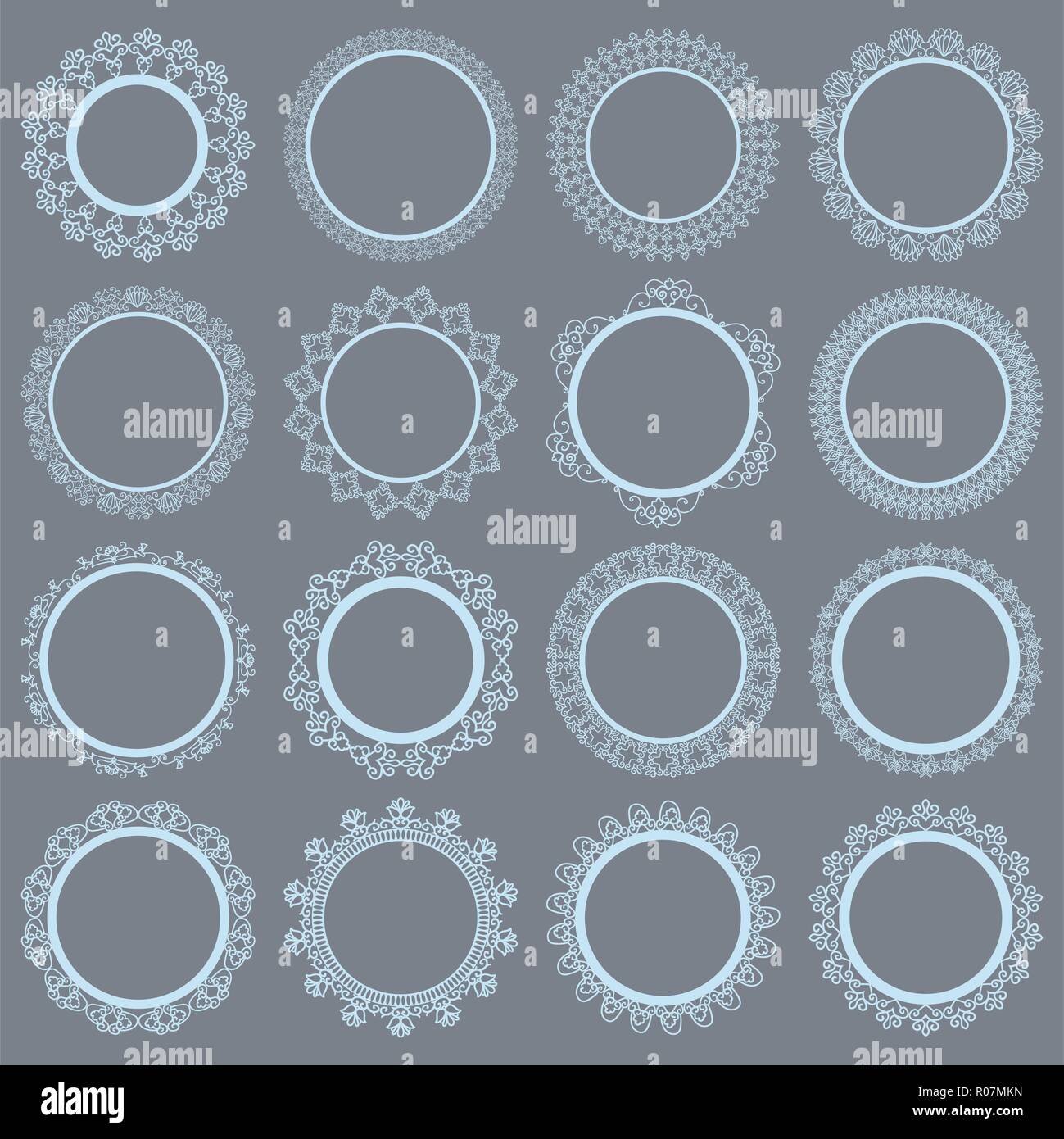 Elegant Lace Borders Frames laser cut Stock Vector