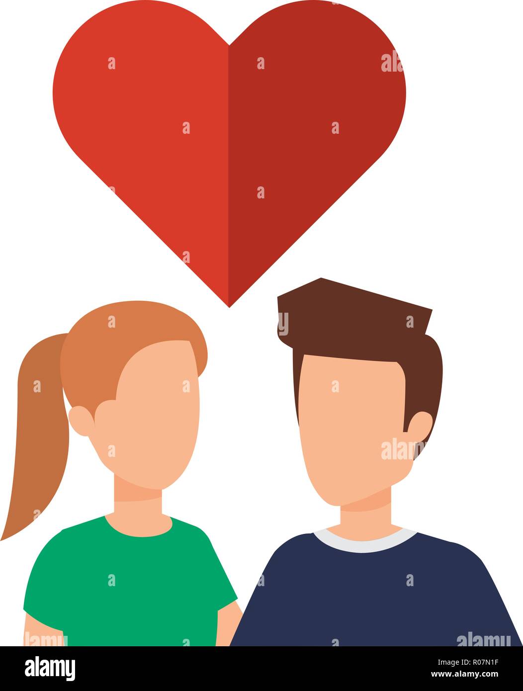 Young Couple in Love Vector Illustration Stock Vector