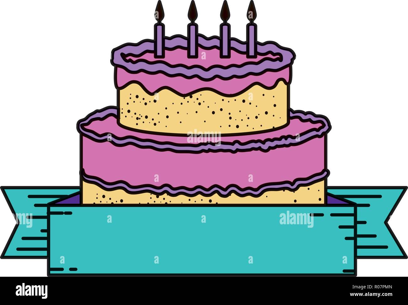 delicious cake with ribbon frame Stock Vector Image & Art - Alamy