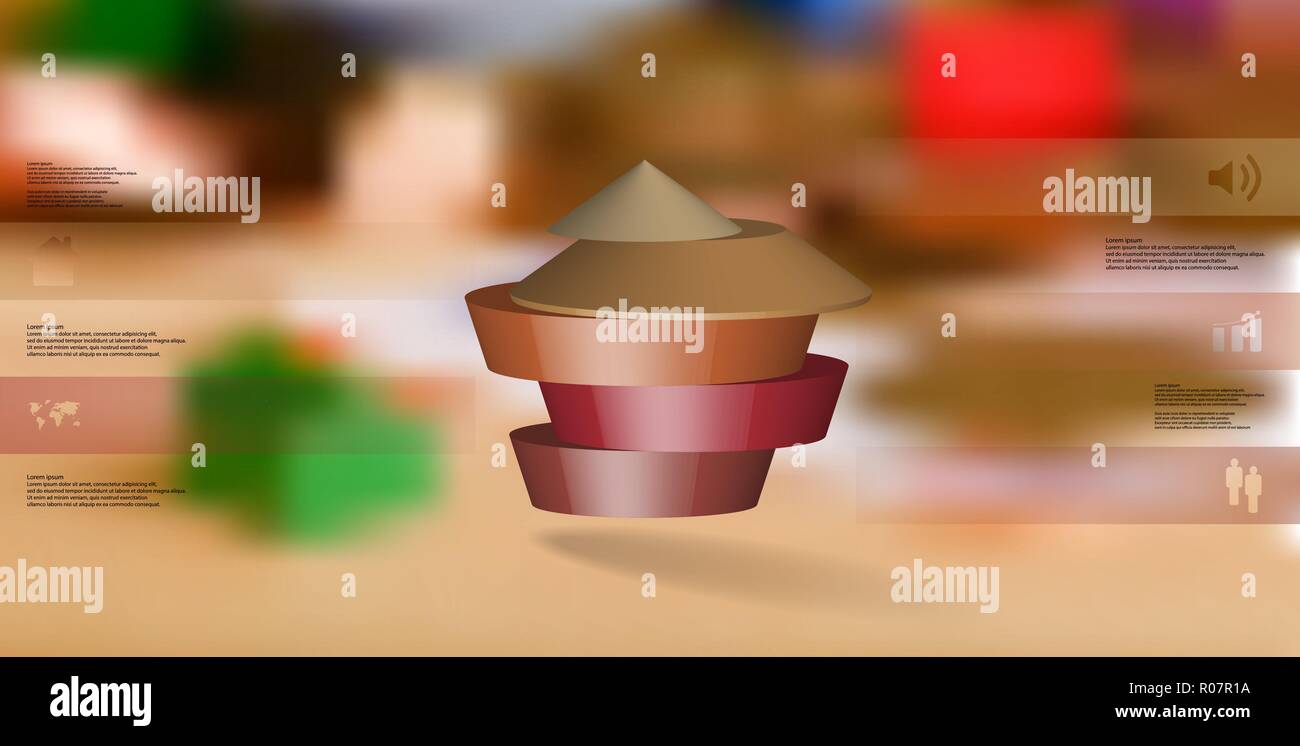 3d Illustration Infographic Template The Round Pentagon Is