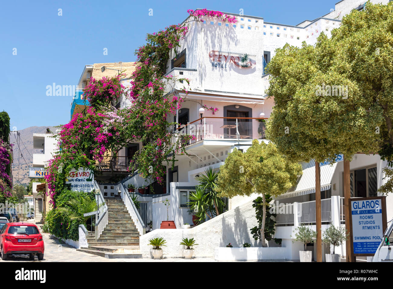 Fevro Hotel, Agia Galini, Rethimno Region, Crete (Kriti), Greece Stock Photo