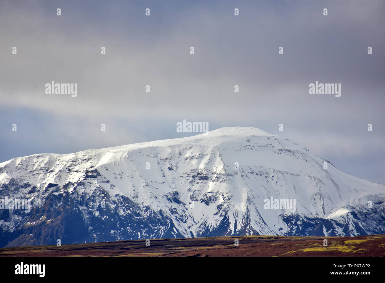 snowcapped mountain range in autumn iceland Stock Photo