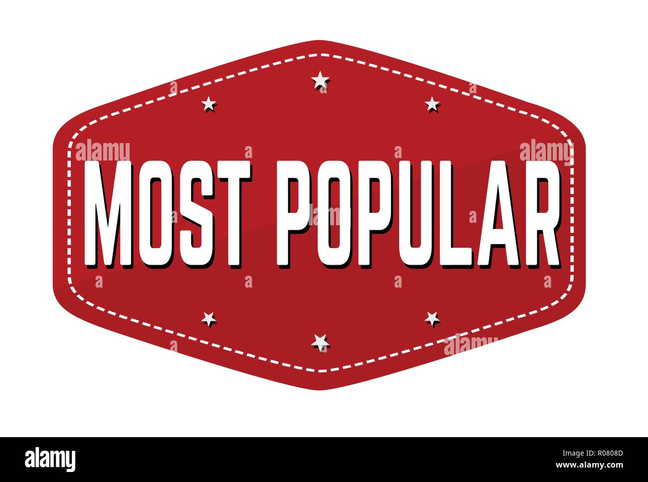 Most popular label or sticker on white background, vector illustration ...