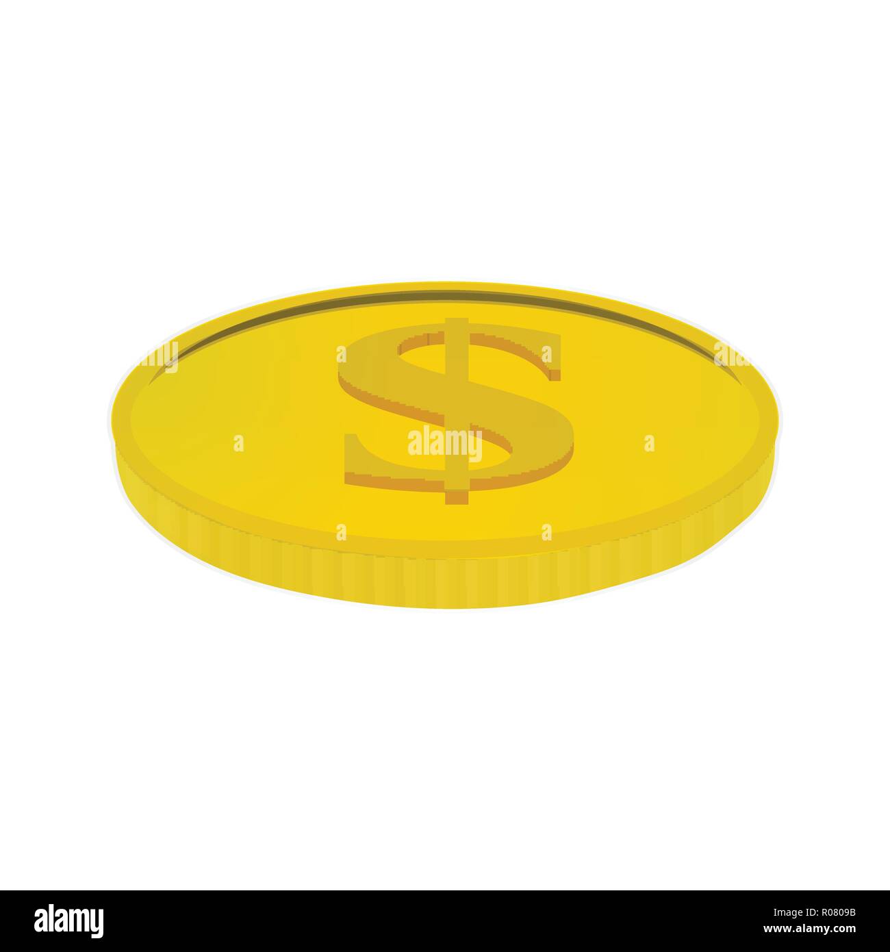 Vector illustration of a gold coin with a dollar sign Stock Vector ...