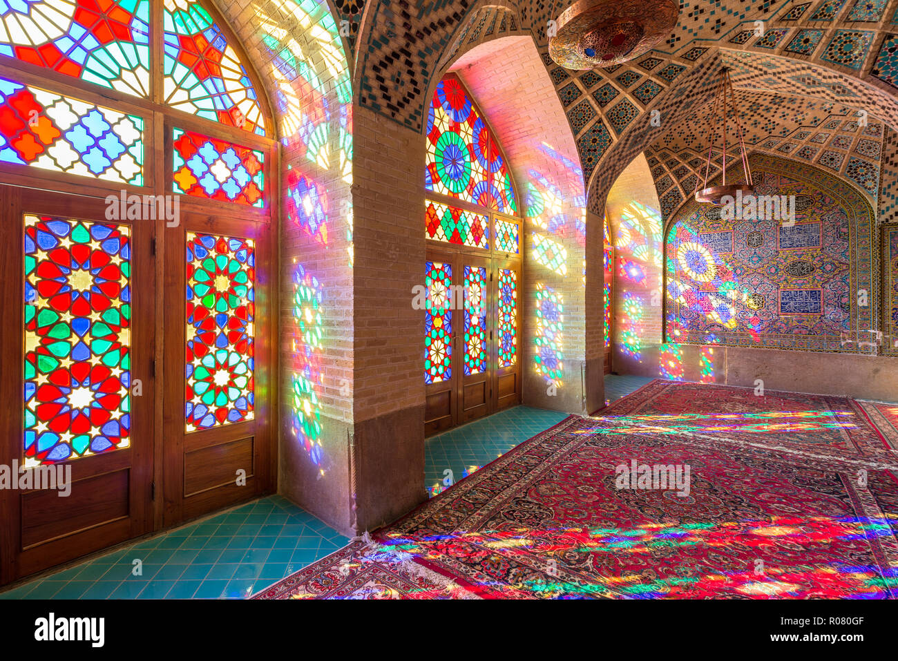 SHIRAZ, IRAN - SEPTEMBER 05, 2016: Nasir ol molk Mosque Stock Photo