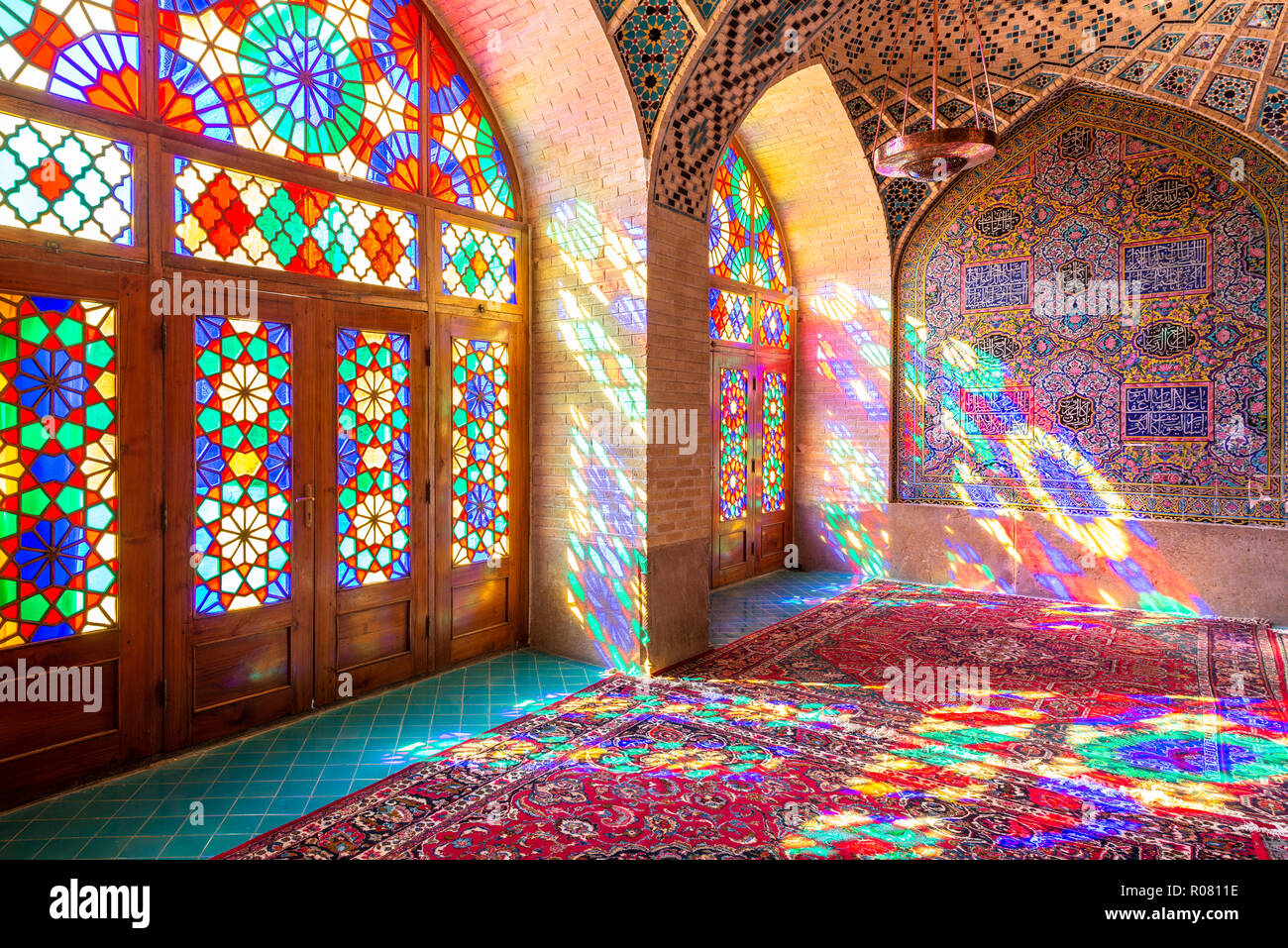 SHIRAZ, IRAN - SEPTEMBER 08, 2016: Nasir ol molk Mosque Stock Photo