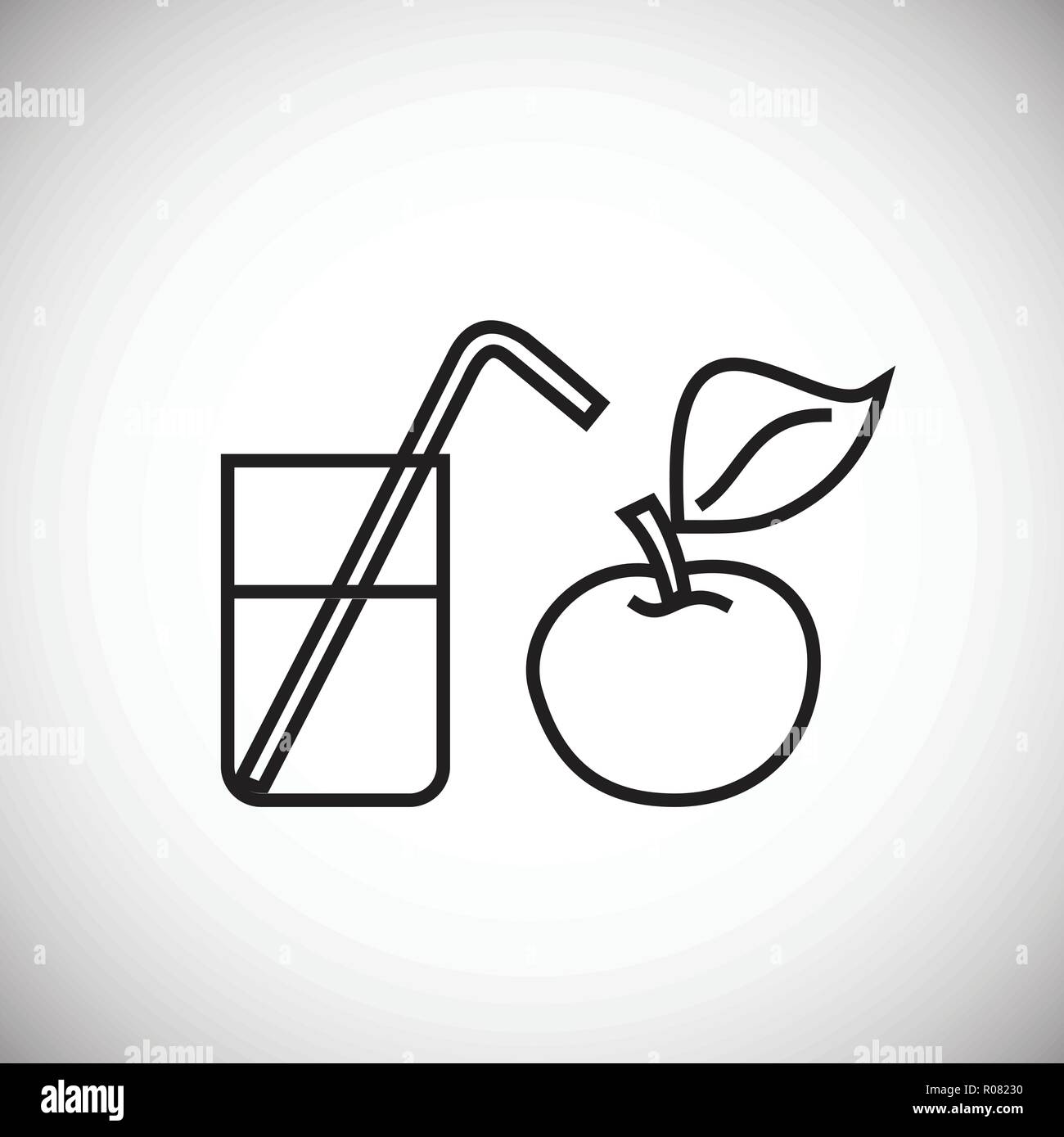 Healthy food thin line on white background Stock Vector Image & Art - Alamy