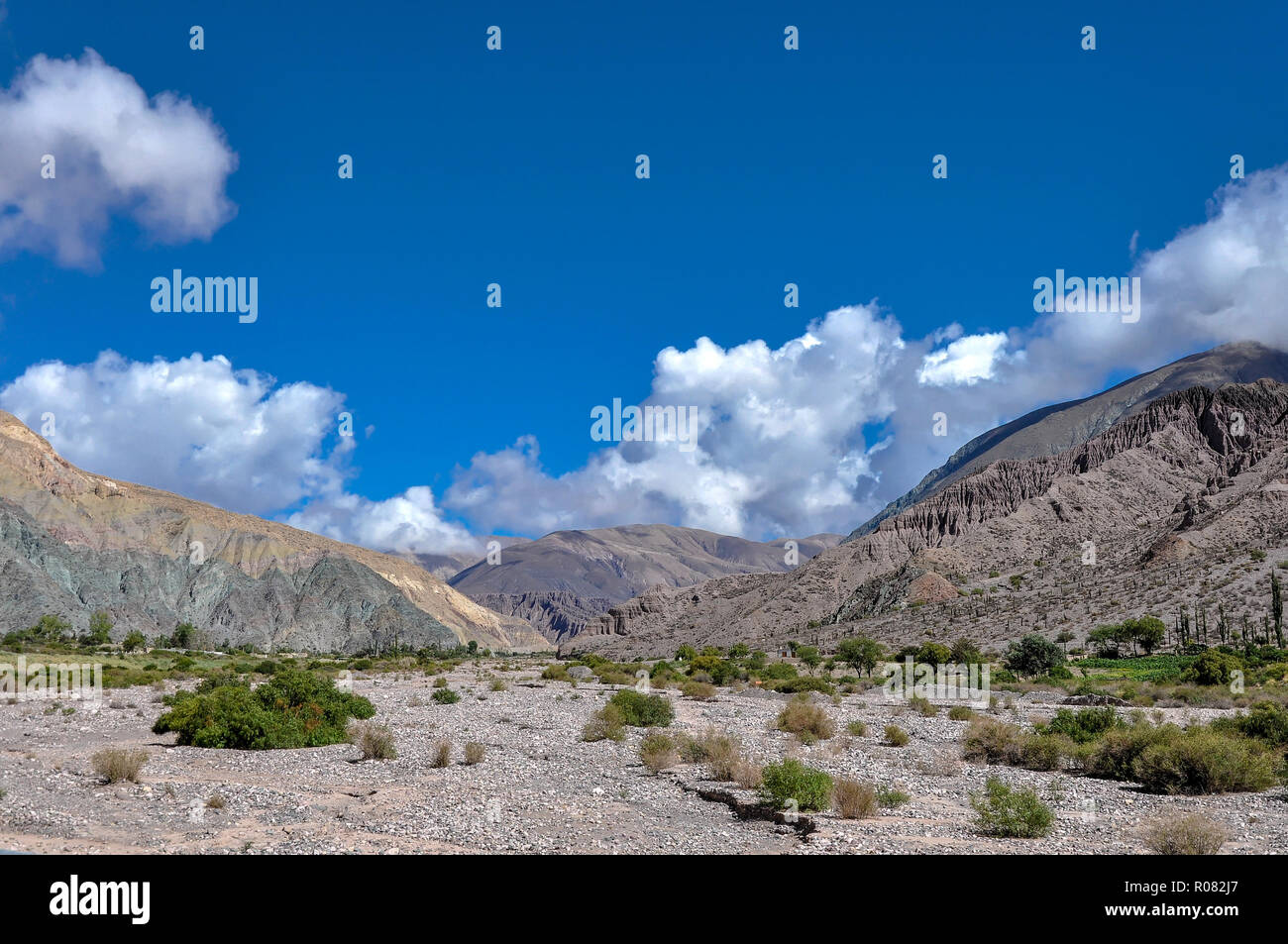 Spectacular mountains near Purmamarca in Argentina Stock Photo