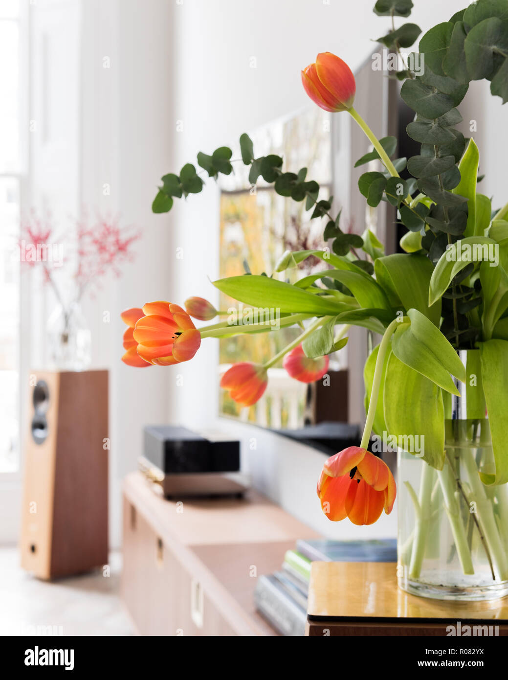 Orange flower arrangement Stock Photo