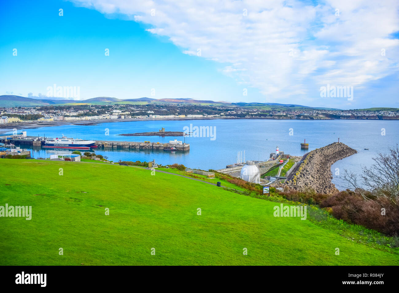 Beautiful landscape view of seaside town of Douglas in the Isle of Man