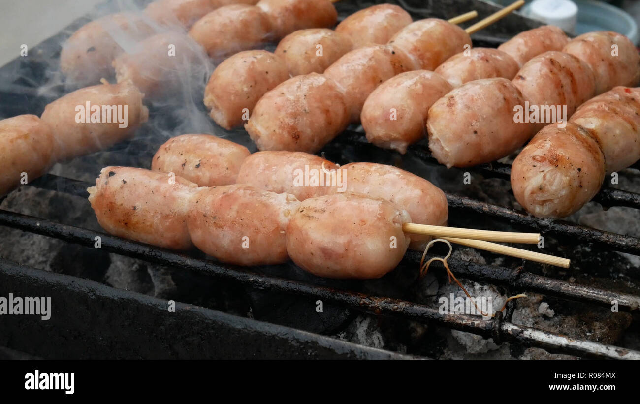 Sai Krok Isan Or Northeastern Thai Sausage Is A Popular Thai