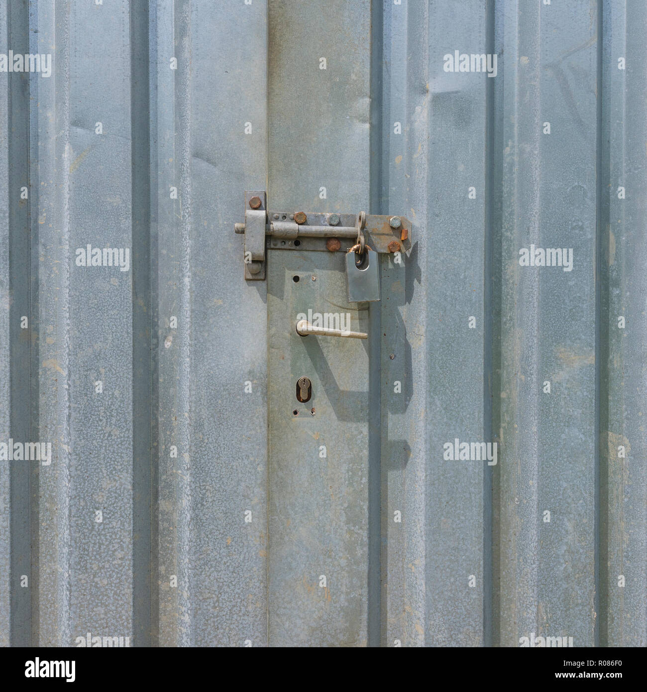 Padlocked Doors Of A Lock Up Self Storage Shipping Contained