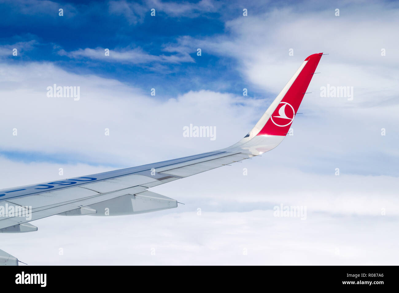 Interior Cabin View Of A Turkish Airlines Airbus A321 Wing