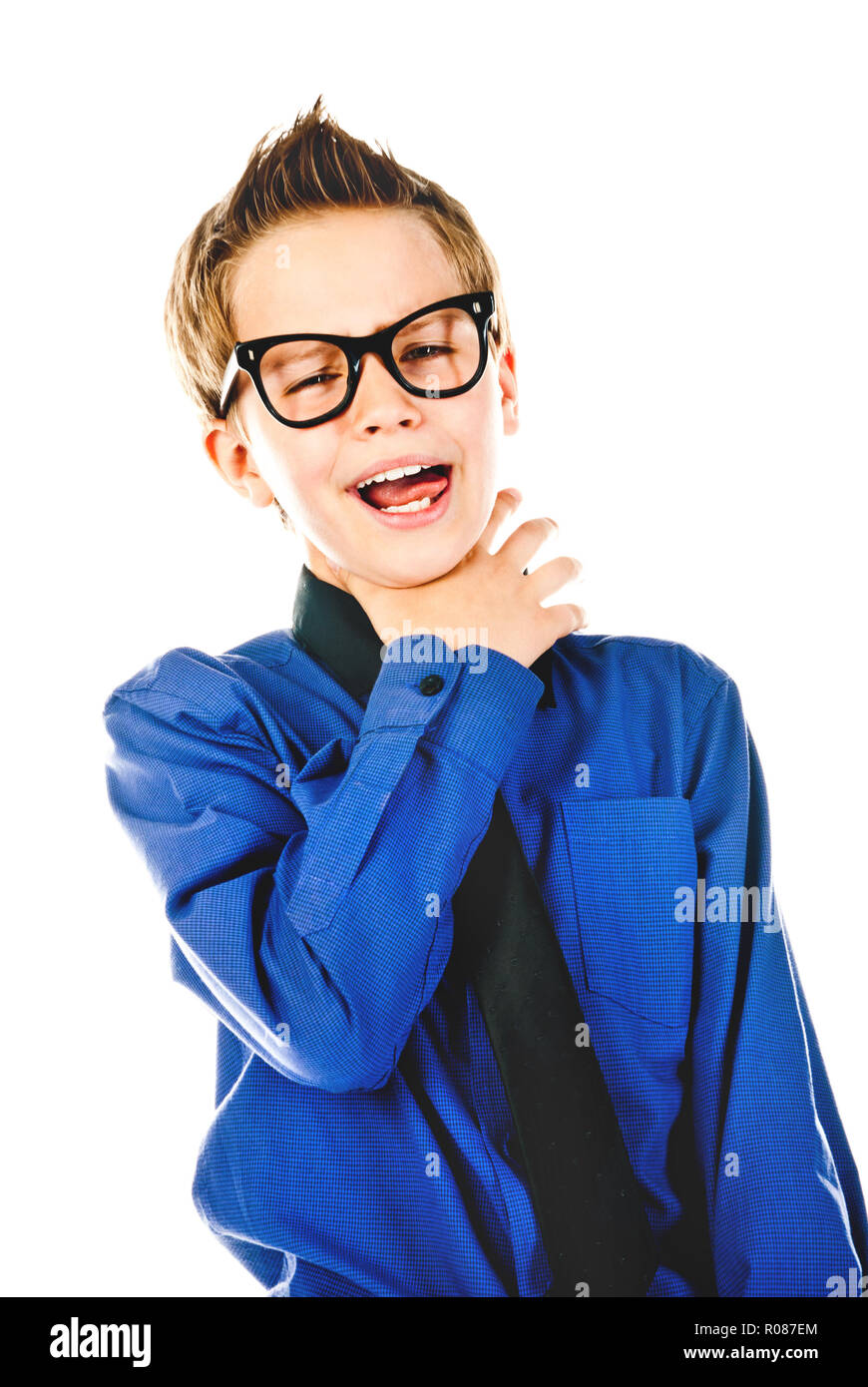 fashion little boy with glasses Stock Photo Alamy