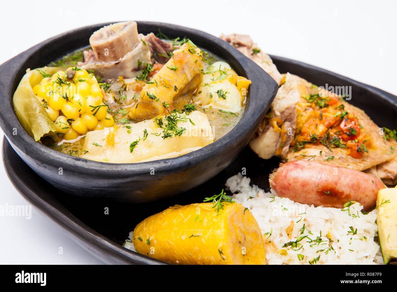 Traditional Colombian soup from the region of Santander called puchero