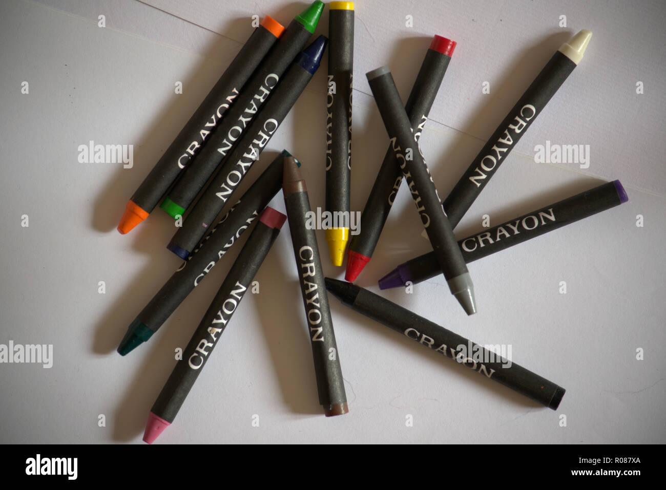 Artist's materials, crayons Stock Photo Alamy