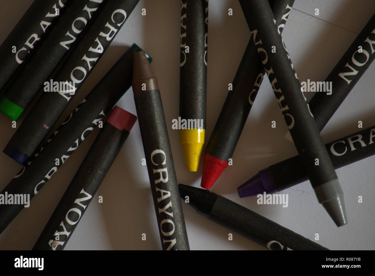 Artist's materials, crayons Stock Photo Alamy