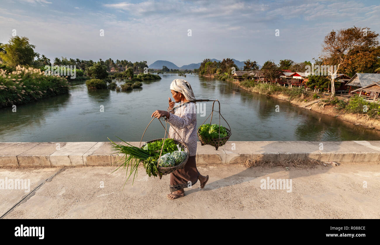 Don Khone, 4000 Islands, Laos Stock Photo