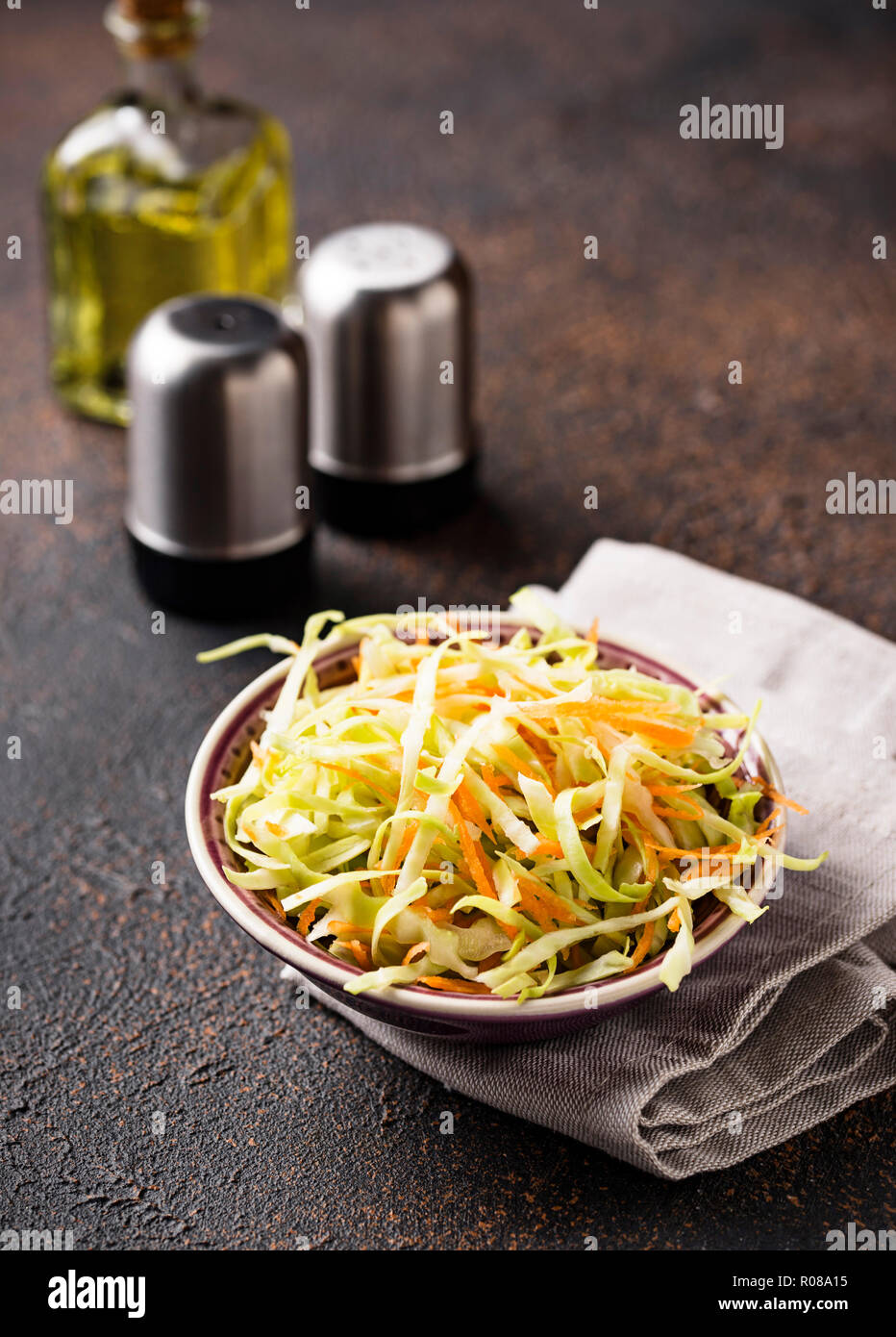 Coleslaw with cabbage, traditional American salad Stock Photo