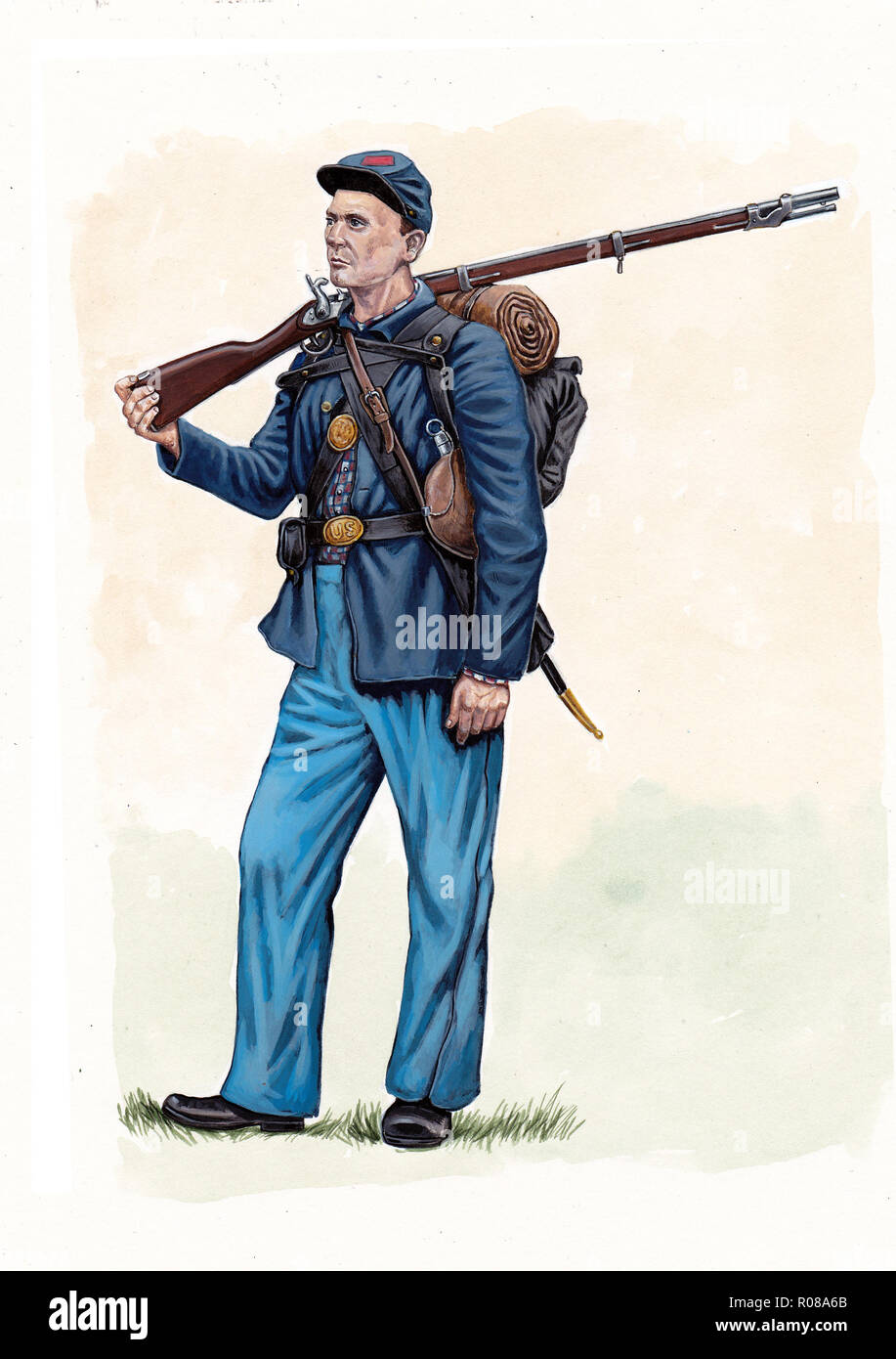 US Civil war illustration. US infantry. 105th Pennsylvania Infantry, US Civil war, 1862. Stock Photo