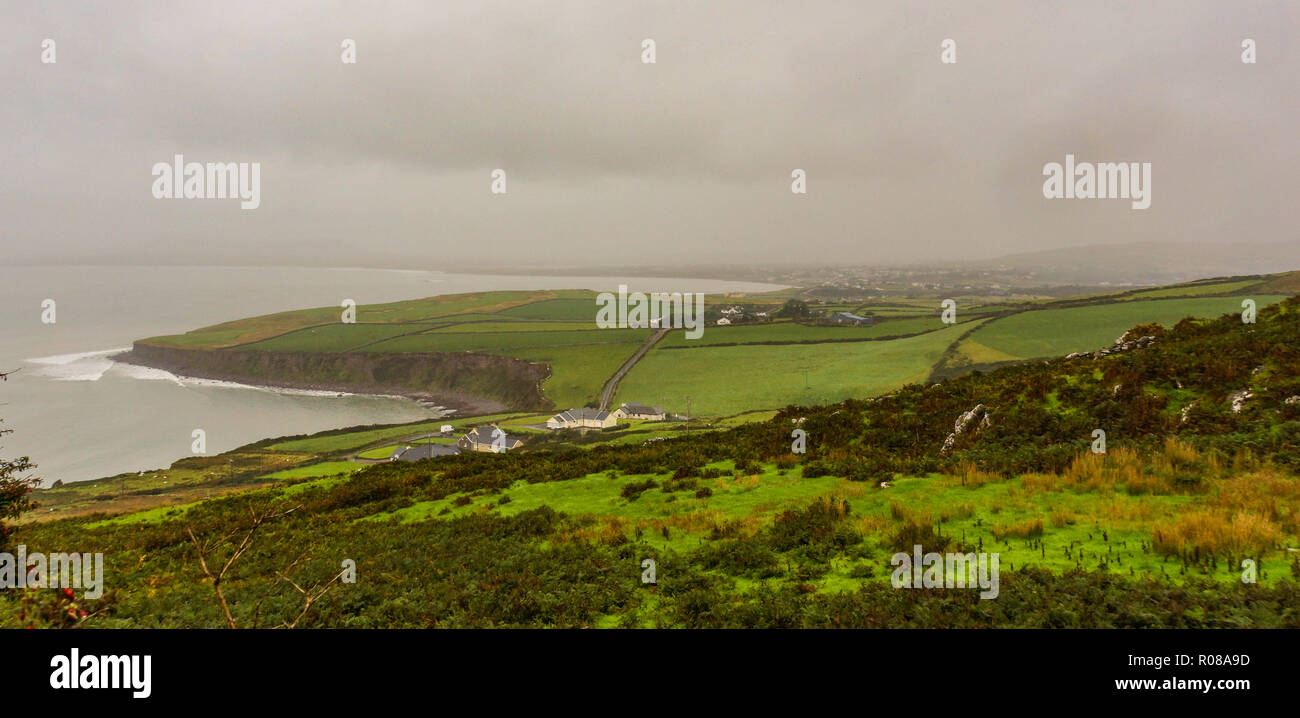 coastline of  the Ring of Kerry on a rainy Irish day Stock Photo
