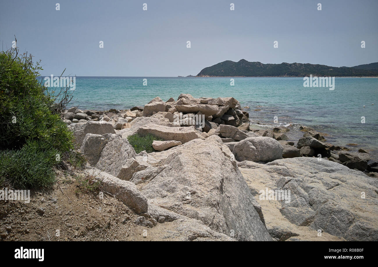 Mediterranean Rocks Natural rocks with Mediterranean vegetation overlooking the blue sea in ...