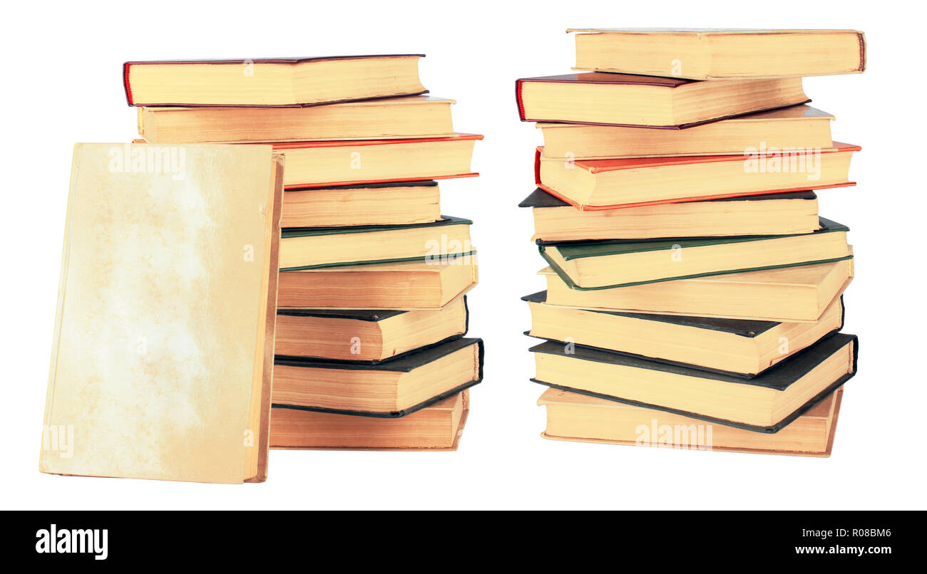 Old books on white background Stock Photo - Alamy