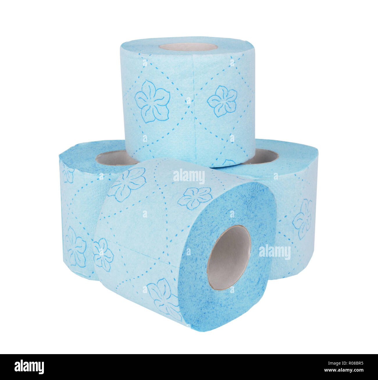 blue toilet paper isolated on white Stock Photo Alamy