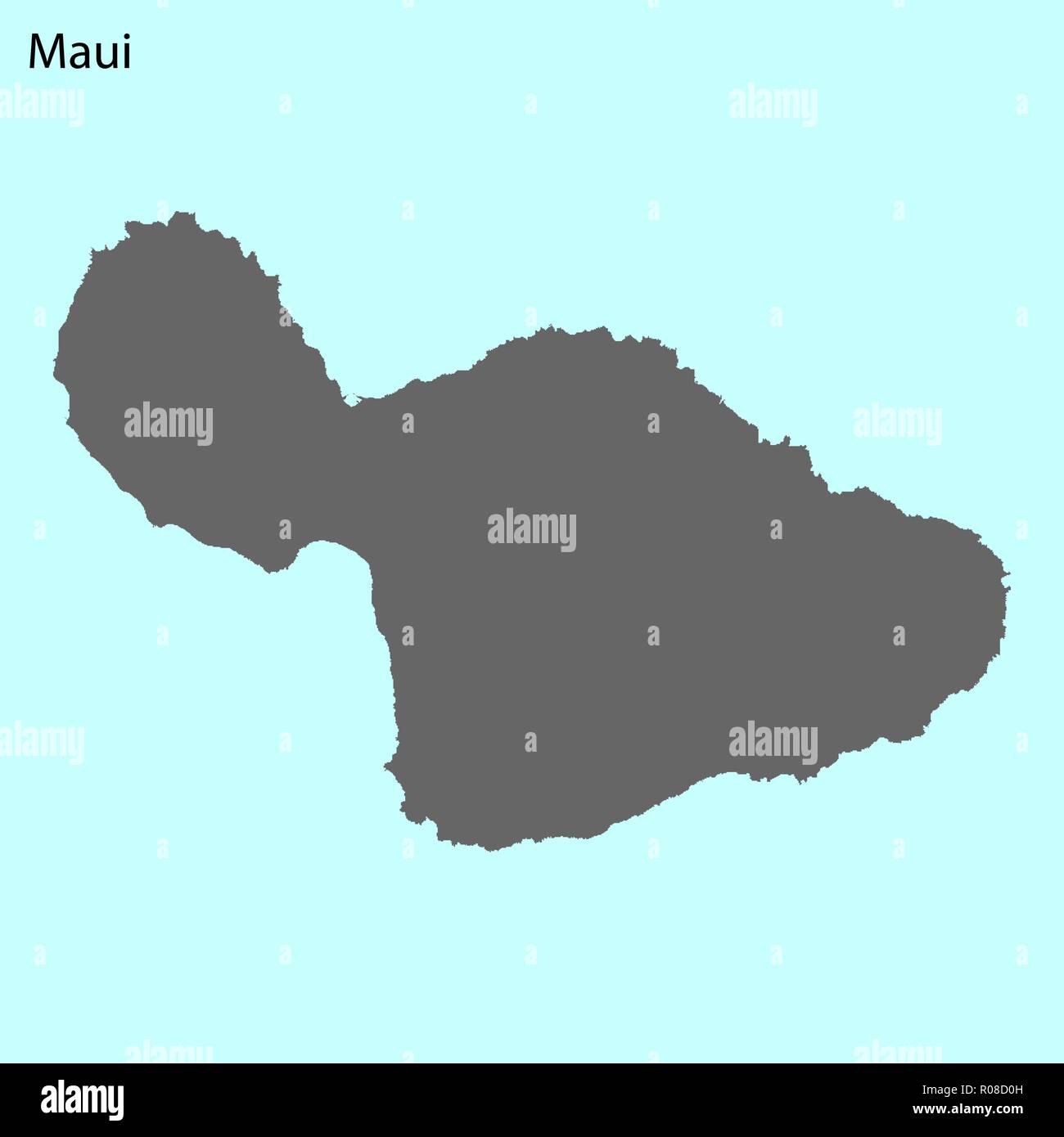 High quality map of Maui is the island of United States Stock Vector