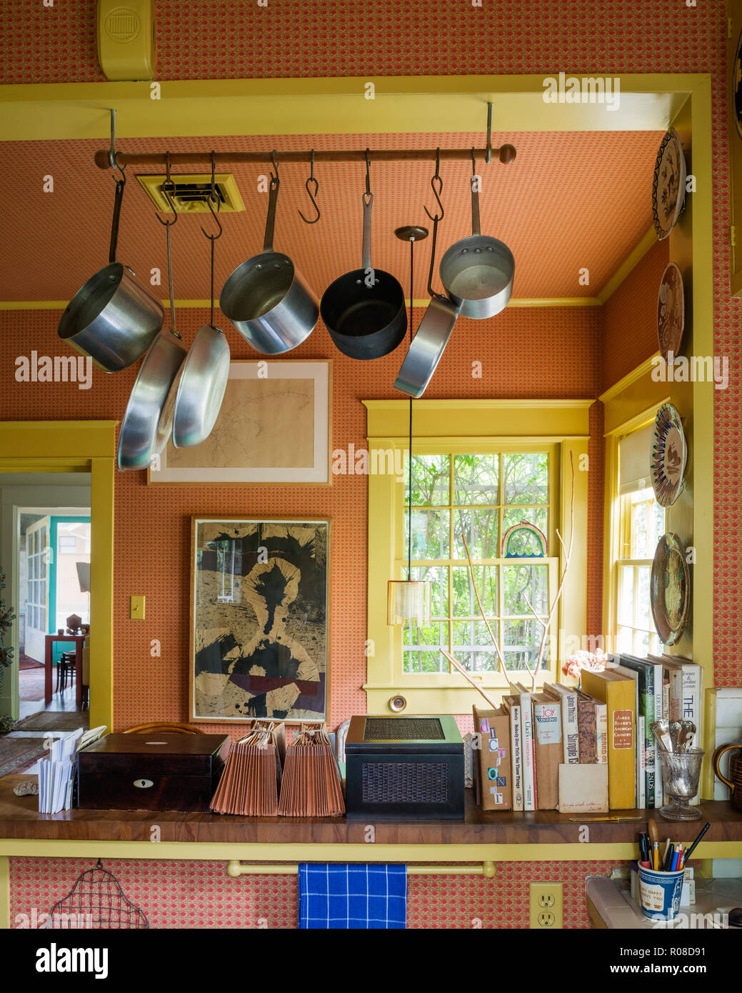 Retro kitchen with orange and yellow color scheme Stock Photo Alamy