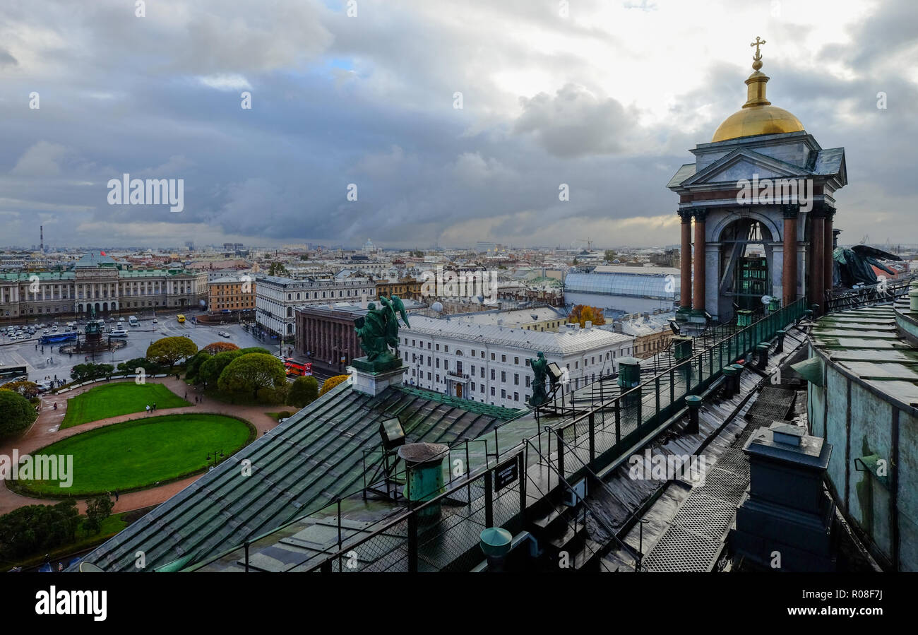 St. Petersburg, Russia - Oct 15, 2016. Aerial view of St. Petersburg ...