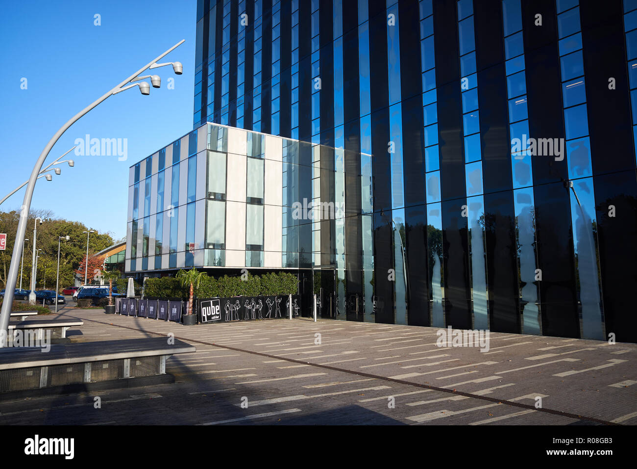 Qube cafe at the Cube building of Corby Council, England. Stock Photo