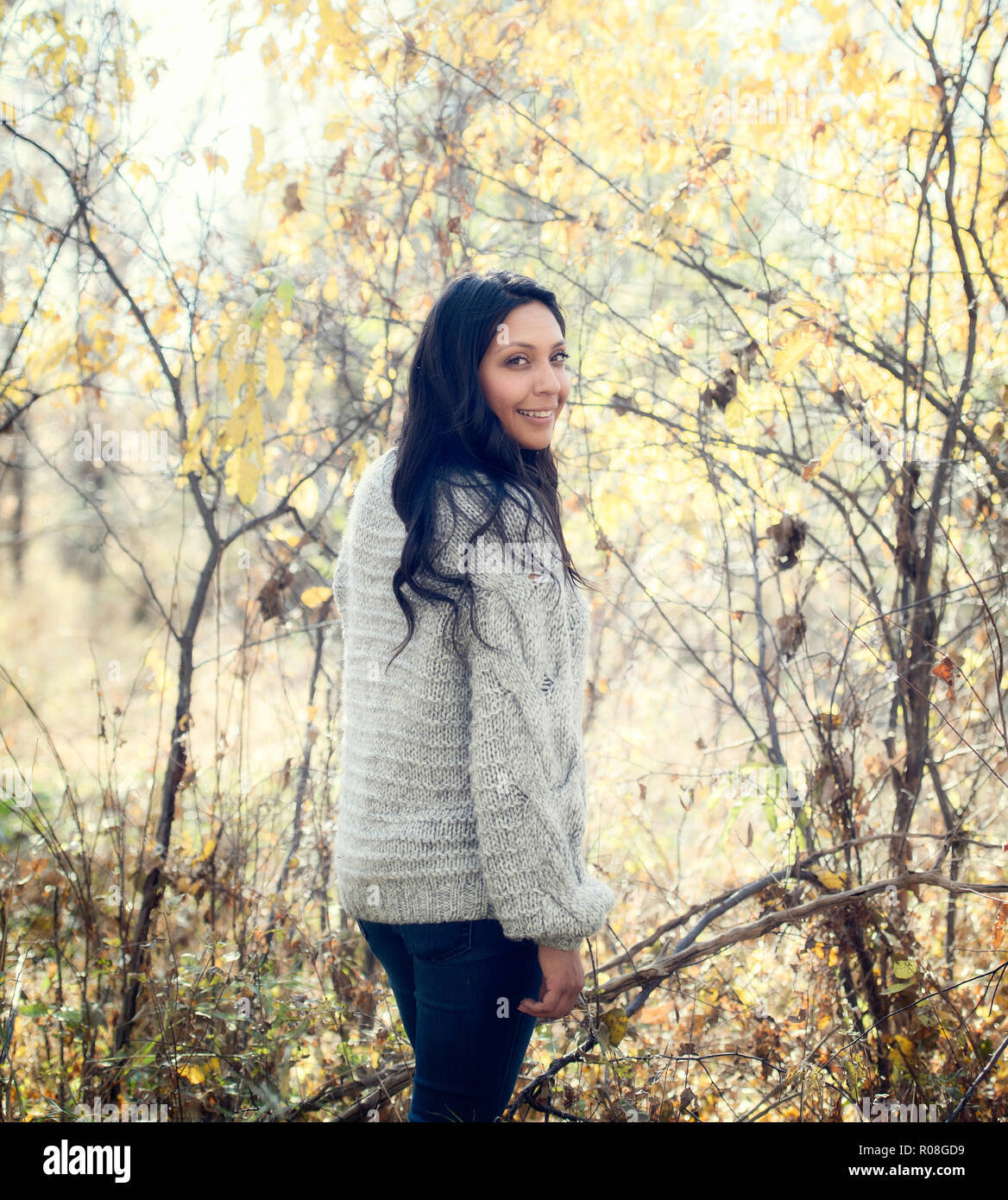Cheerful young hispanic woman joyful hi-res stock photography and ...