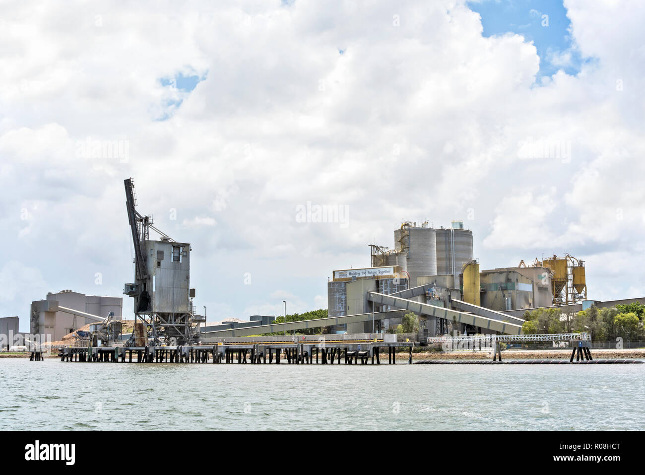 Cement works, Brisbane River, Queensland, Australia Stock Photo Alamy