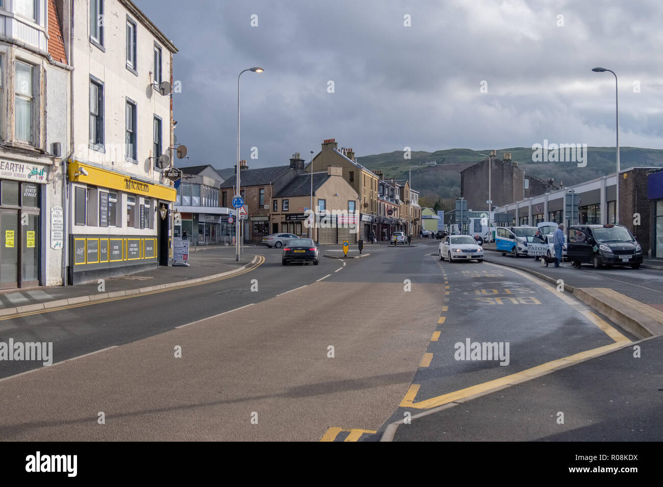 Largs, Scotland, UK October 31, 2018 The Main Street in largs